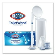 Clorox Toilet Wand Disposable Toilet Cleaning Kit: Handle Caddy \u0026 Refills 6/Carton 03191CT